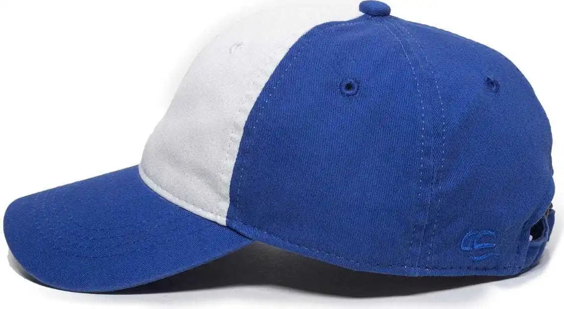 Oc Sports Gwt 111 Adjustable Strap Garment Wash Cotton Cap White Royal / 6 7/8’’ 7 1/2’’
