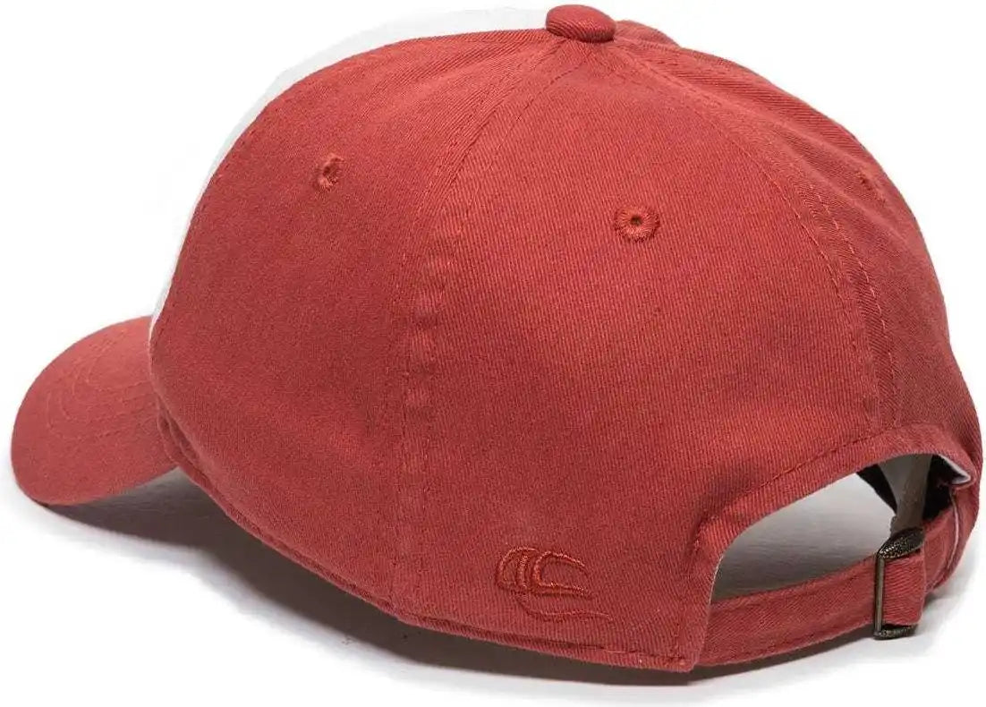 Oc Sports Gwt-111 Adjustable Strap Garment Wash Cotton Cap - White Nantucket Red - 6 7/8’’ - 7 1/2’’