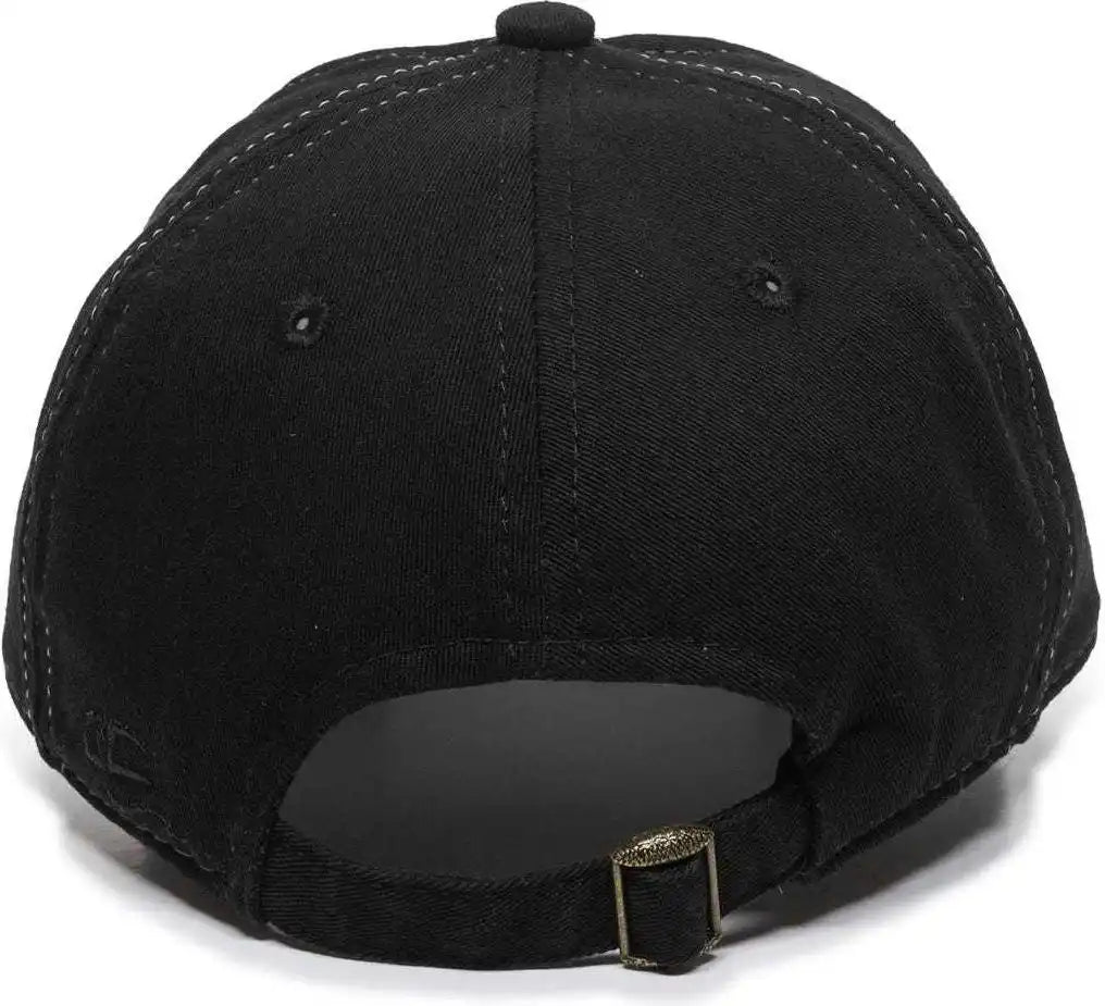 Oc Sports Gwt-111 Adjustable Strap Garment Wash Cotton Cap - White Black - 6 7/8’’ - 7 1/2’’