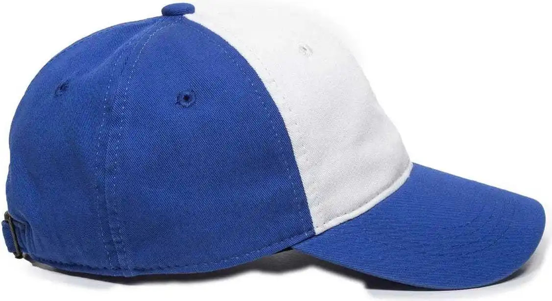 Oc Sports Gwt 111 Adjustable Strap Garment Wash Cotton Cap White Royal / 6 7/8’’ 7 1/2’’