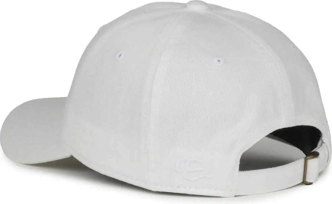 Oc Sports Gwt-111 Adjustable Strap Garment Wash Cotton Cap - White