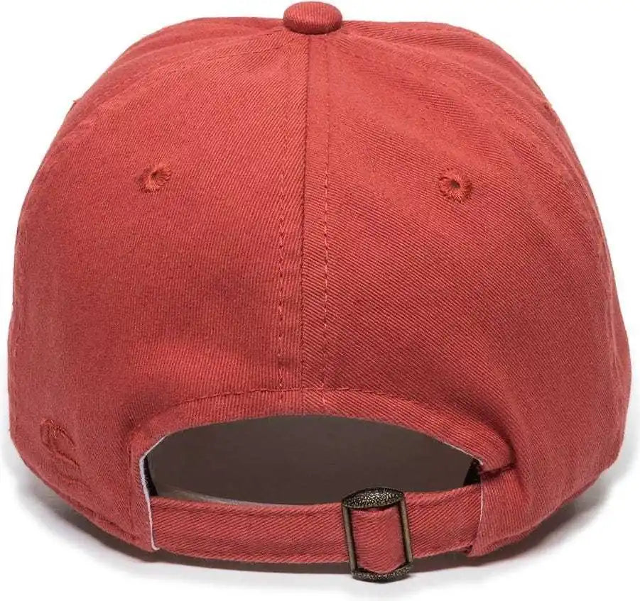 Oc Sports Gwt-111 Adjustable Strap Garment Wash Cotton Cap - White Nantucket Red - 6 7/8’’ - 7 1/2’’