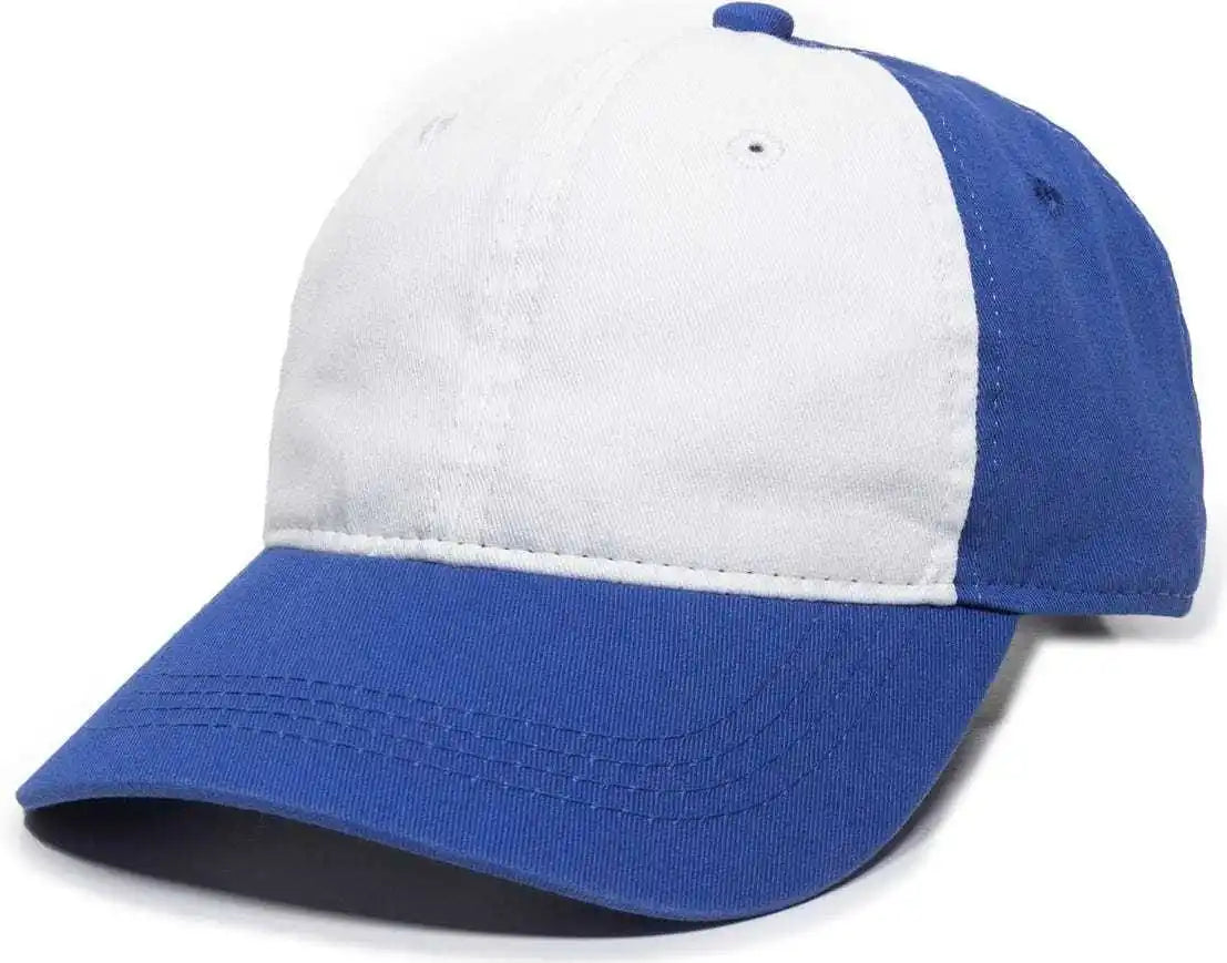 Oc Sports Gwt 111 Adjustable Strap Garment Wash Cotton Cap White Royal / 6 7/8’’ 7 1/2’’