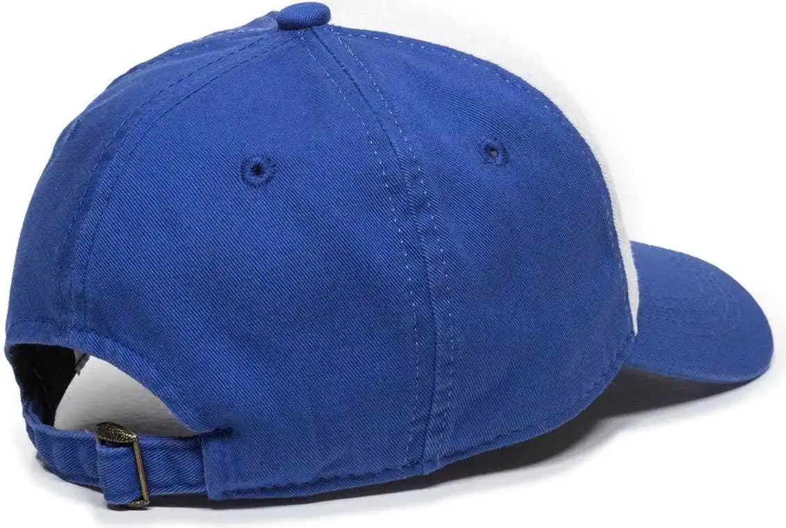Oc Sports Gwt 111 Adjustable Strap Garment Wash Cotton Cap White Royal / 6 7/8’’ 7 1/2’’