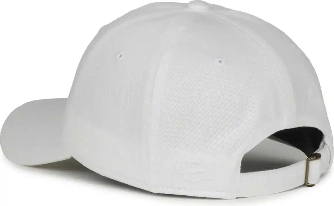 Oc Sports Gwt-111 Adjustable Strap Garment Wash Cotton Cap - White - 6 7/8’’ - 7 1/2’’