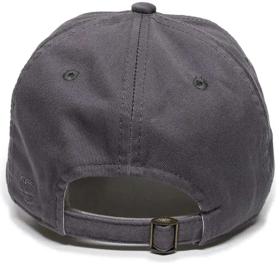 Oc Sports Gwt-111 Adjustable Strap Garment Wash Cotton Cap - White Charcoal - Dark Gray / 6 7/8’’ - 7 1/2’’