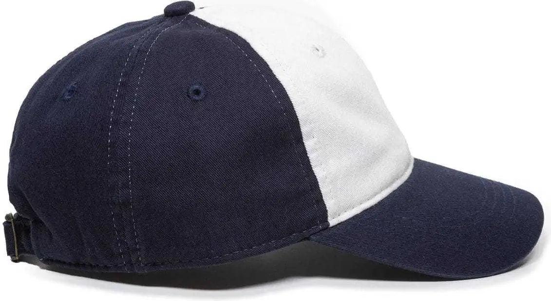Oc Sports Gwt-111 Adjustable Strap Garment Wash Cotton Cap - White Navy - 6 7/8’’ - 7 1/2’’