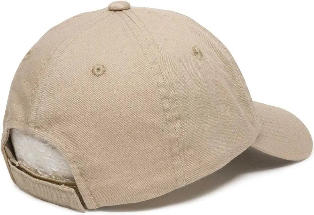 Oc Sports Gwt-116 Adj. Garment Wash Cotton Baseball Cap - Khaki