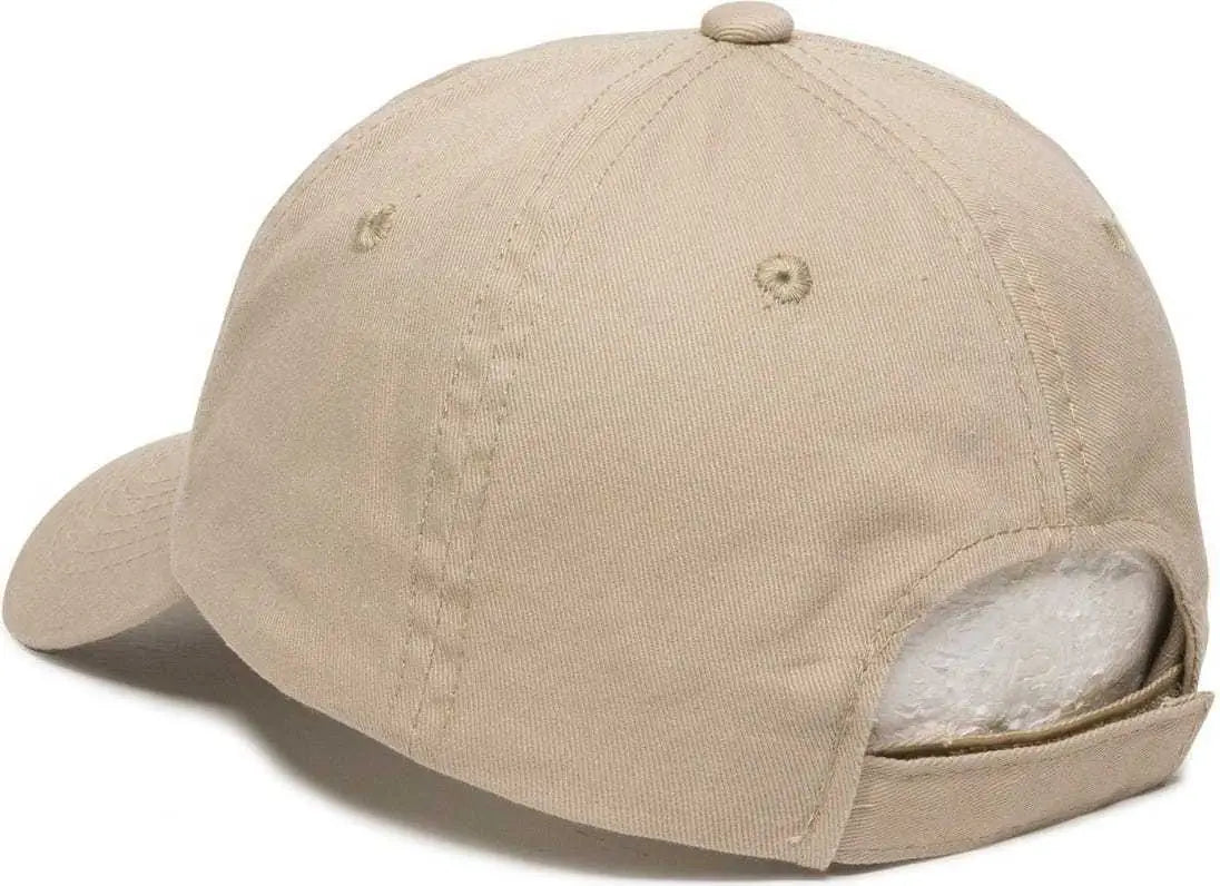 Oc Sports Gwt-116 Adj. Garment Wash Cotton Baseball Cap - Khaki