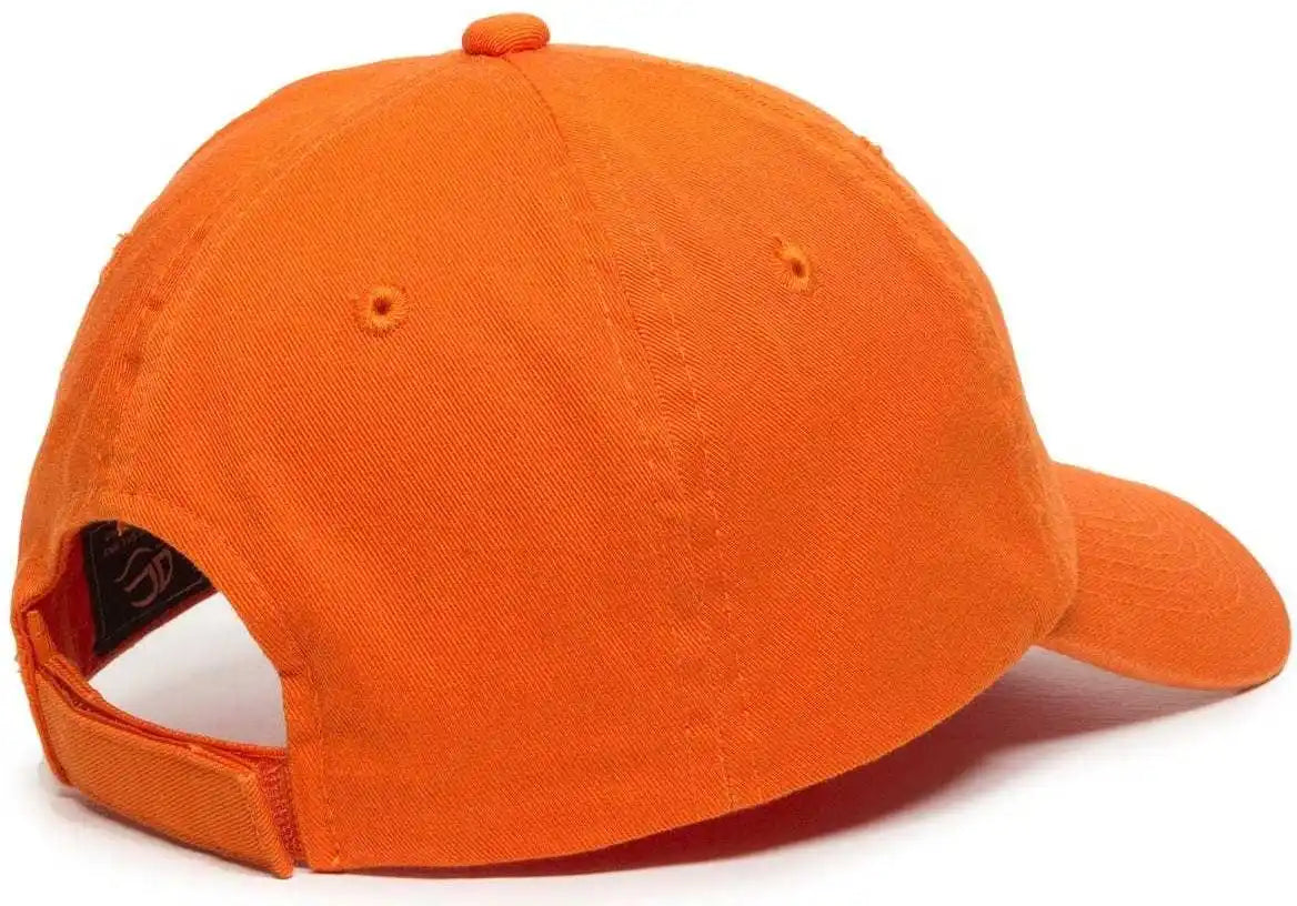 Oc Sports Gwt-116 Adj. Garment Wash Cotton Baseball Cap - Orange - 6 7/8’’ - 7 1/2’’