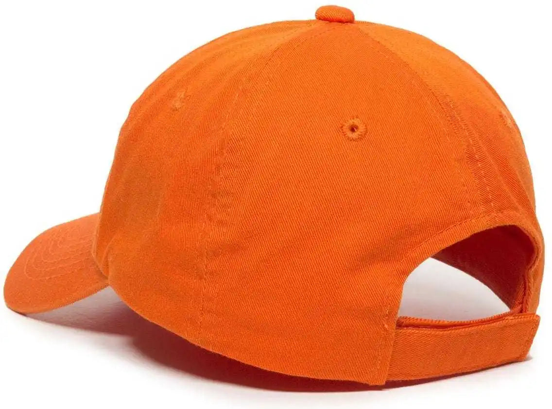 Oc Sports Gwt-116 Adj. Garment Wash Cotton Baseball Cap - Orange - 6 7/8’’ - 7 1/2’’