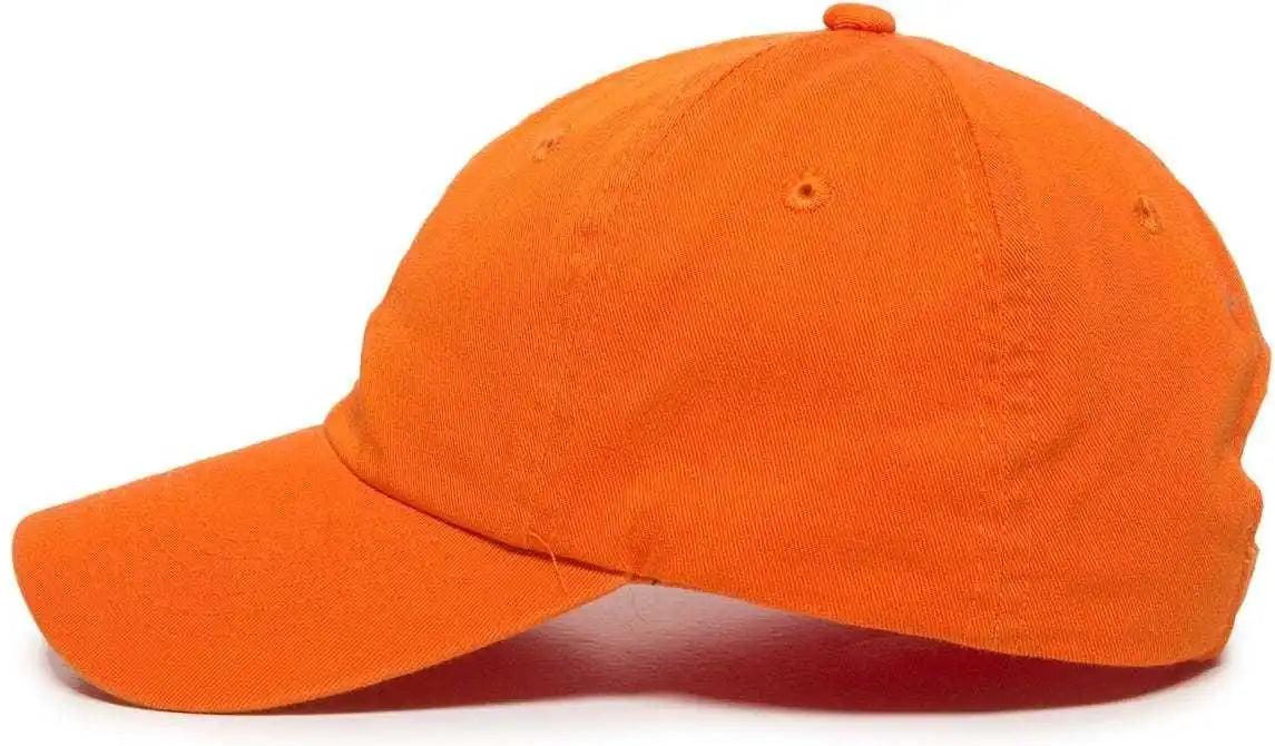 Oc Sports Gwt-116 Adj. Garment Wash Cotton Baseball Cap - Orange - 6 7/8’’ - 7 1/2’’