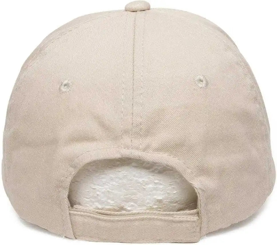 Oc Sports Gwt-116 Adj. Garment Wash Cotton Baseball Cap - Putty - White / 6 7/8’’ - 7 1/2’’