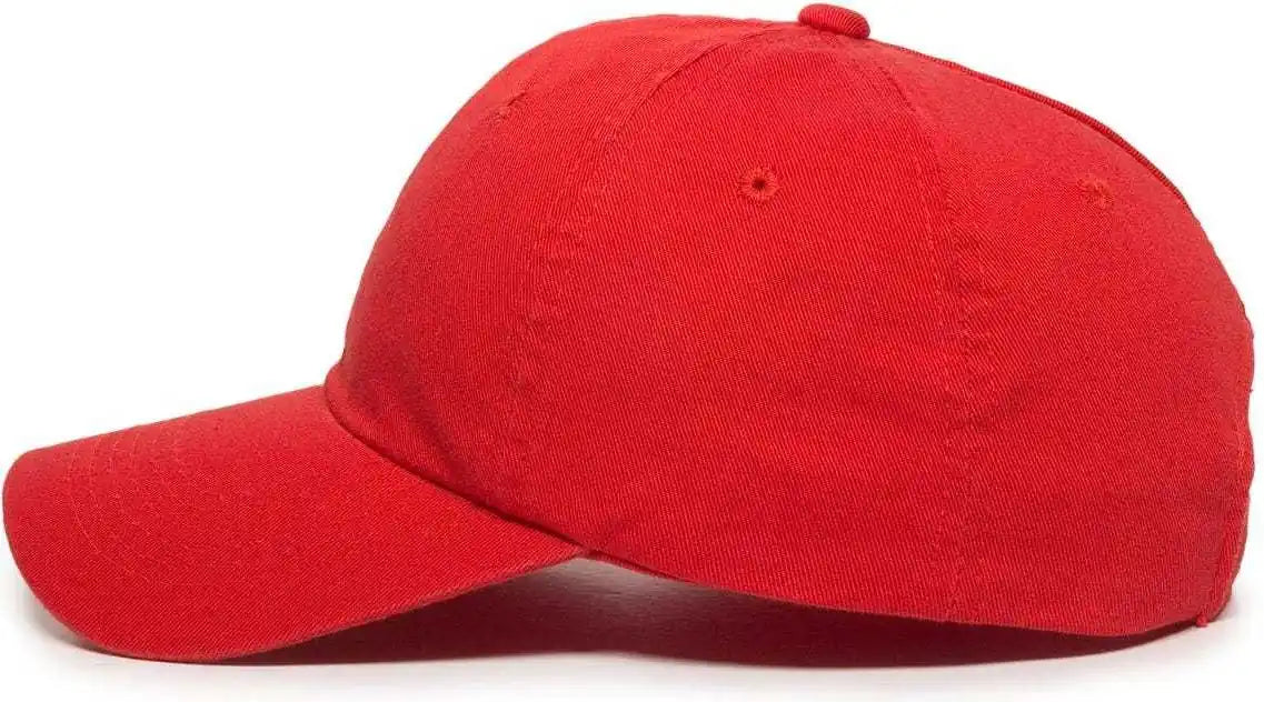 Oc Sports Gwt-116 Adj. Garment Wash Cotton Baseball Cap - Red - 6 7/8’’ - 7 1/2’’