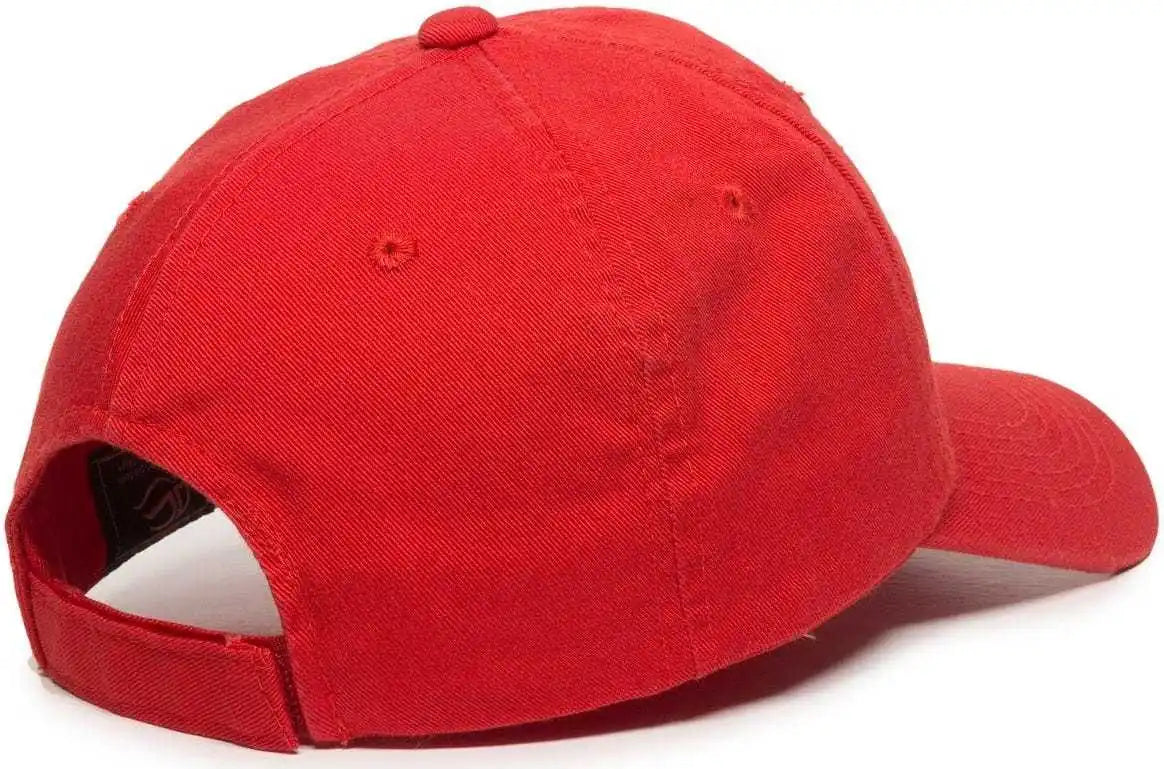 Oc Sports Gwt-116 Adj. Garment Wash Cotton Baseball Cap - Red - 6 7/8’’ - 7 1/2’’