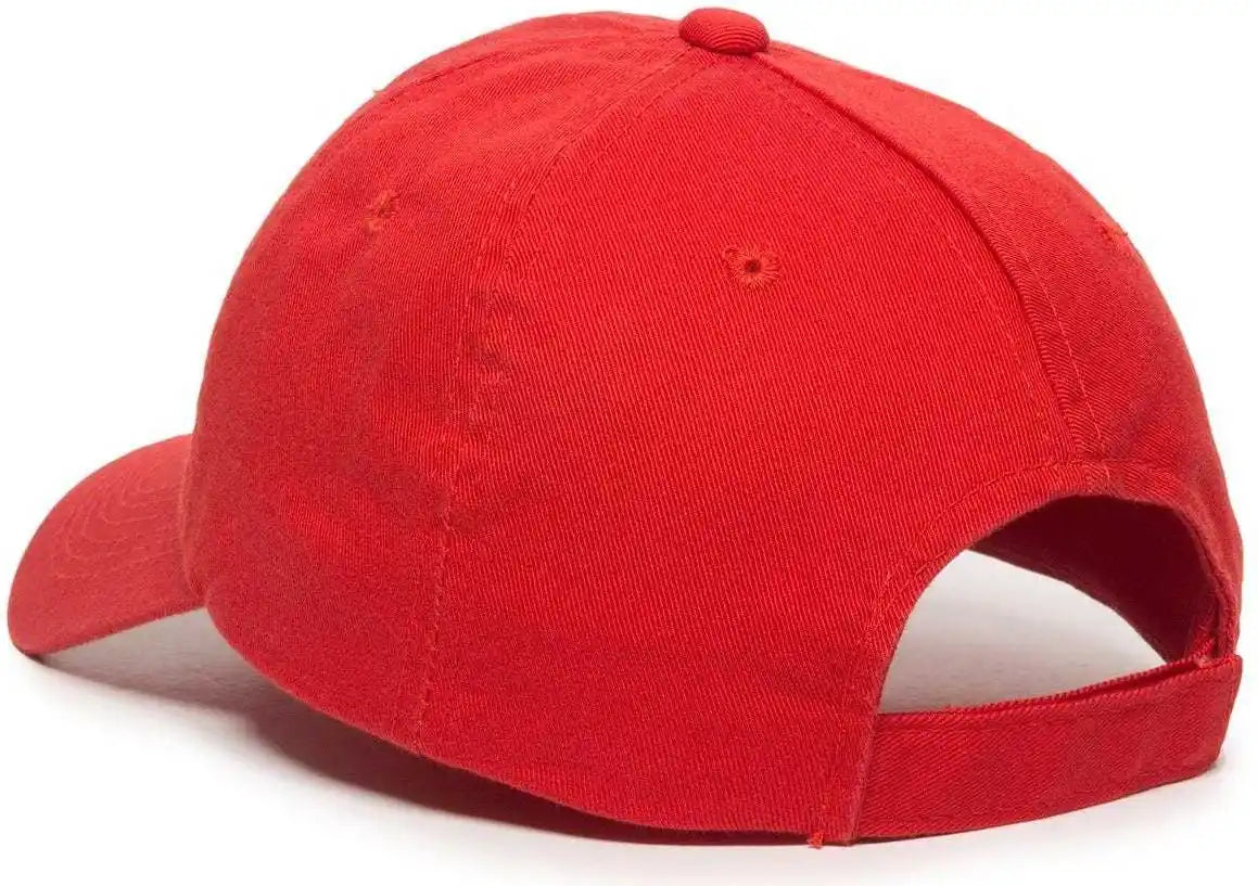 Oc Sports Gwt-116 Adj. Garment Wash Cotton Baseball Cap - Red - 6 7/8’’ - 7 1/2’’