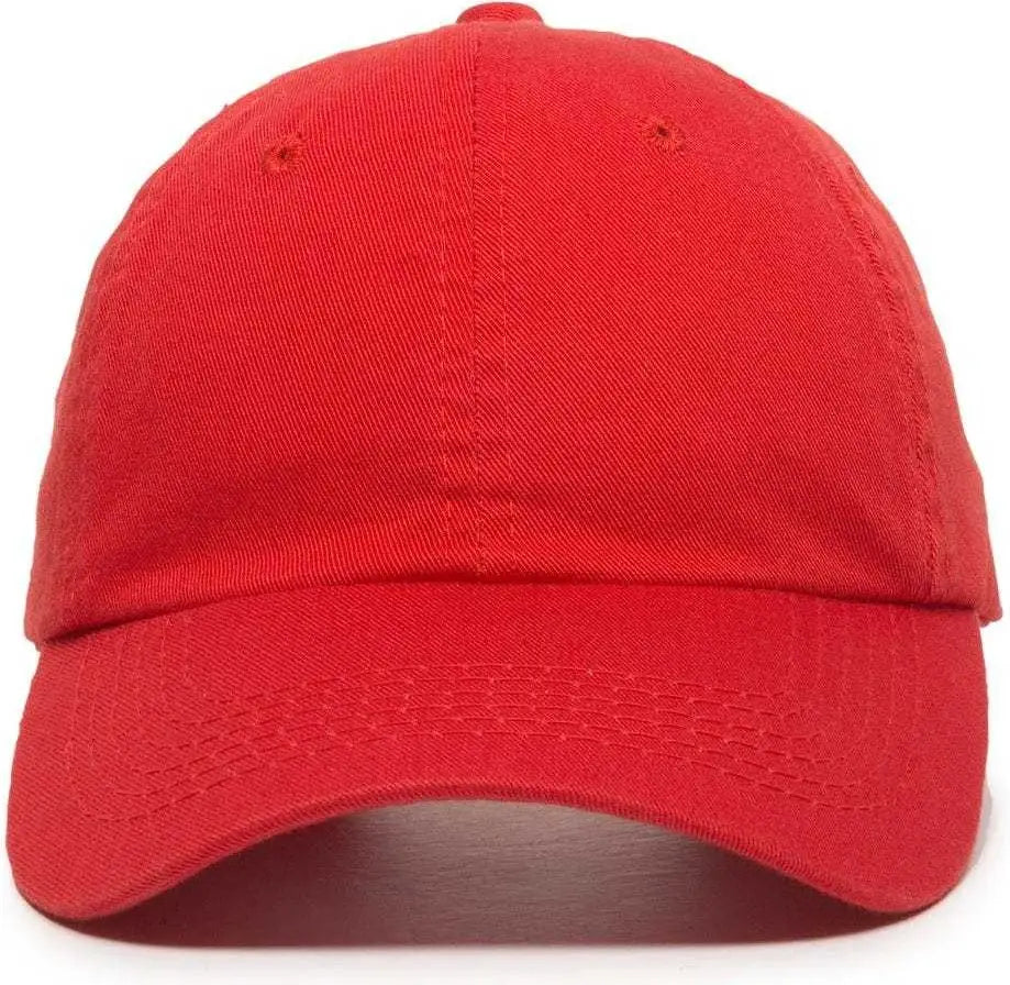 Oc Sports Gwt-116 Adj. Garment Wash Cotton Baseball Cap - Red - 6 7/8’’ - 7 1/2’’