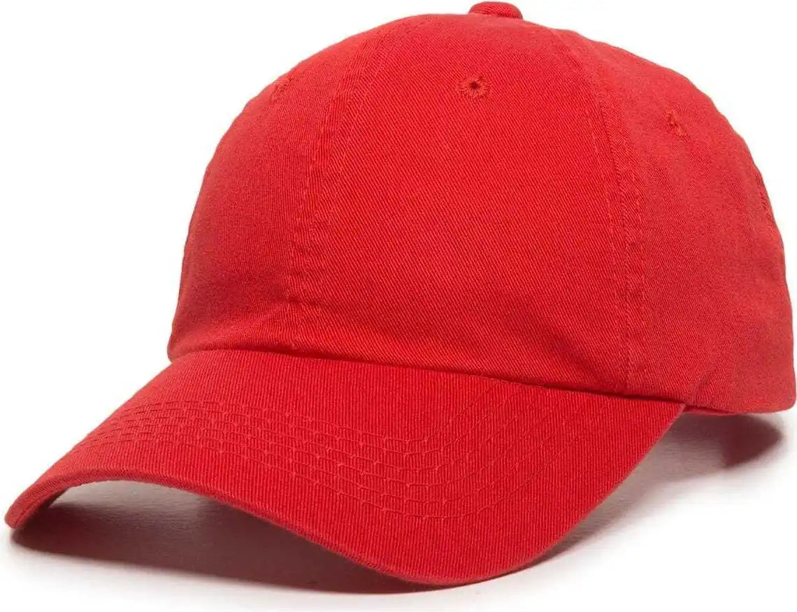 Oc Sports Gwt-116 Adj. Garment Wash Cotton Baseball Cap - Red - 6 7/8’’ - 7 1/2’’