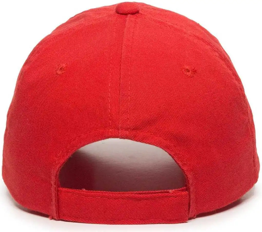 Oc Sports Gwt-116 Adj. Garment Wash Cotton Baseball Cap - Red - 6 7/8’’ - 7 1/2’’
