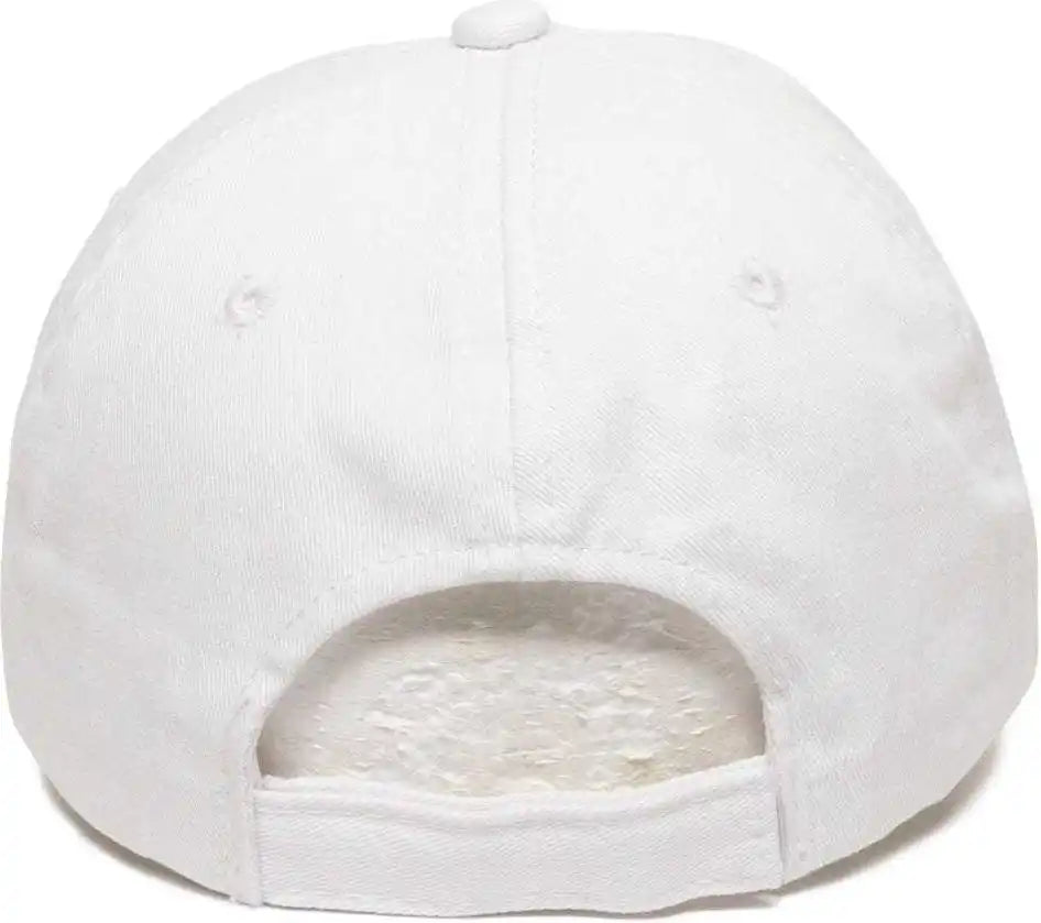 Oc Sports Gwt-116 Adj. Garment Wash Cotton Baseball Cap - White - 6 7/8’’ - 7 1/2’’