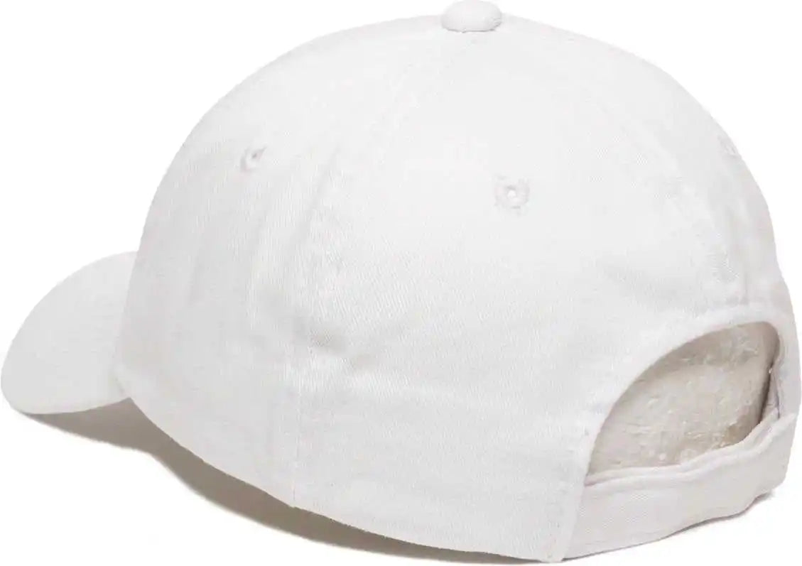 Oc Sports Gwt-116 Adj. Garment Wash Cotton Baseball Cap - White - 6 7/8’’ - 7 1/2’’