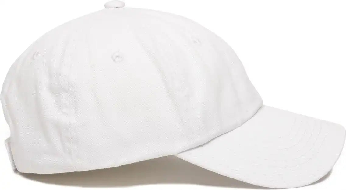 Oc Sports Gwt-116 Adj. Garment Wash Cotton Baseball Cap - White - 6 7/8’’ - 7 1/2’’