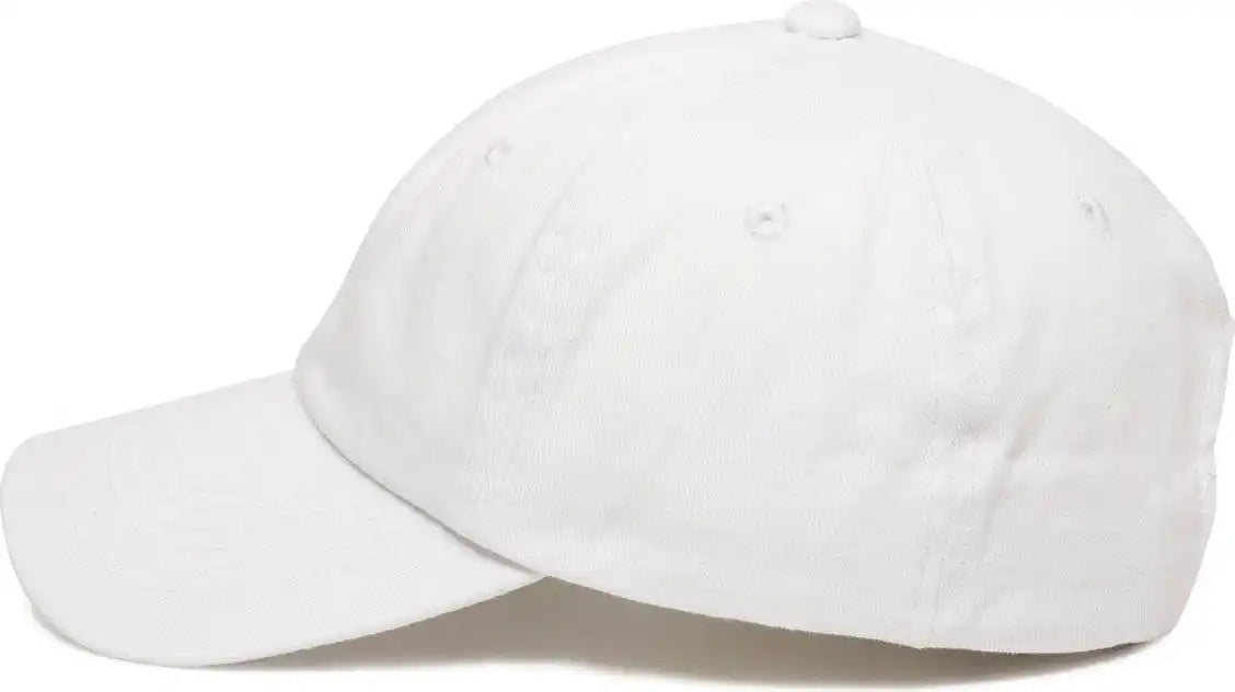 Oc Sports Gwt-116 Adj. Garment Wash Cotton Baseball Cap - White - 6 7/8’’ - 7 1/2’’
