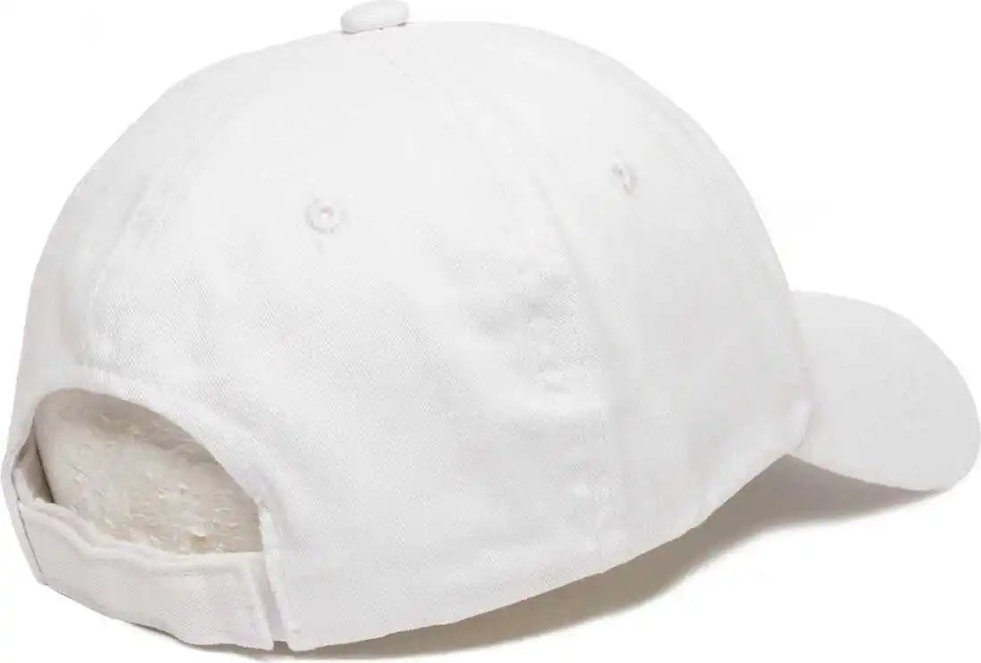Oc Sports Gwt-116 Adj. Garment Wash Cotton Baseball Cap - White - 6 7/8’’ - 7 1/2’’