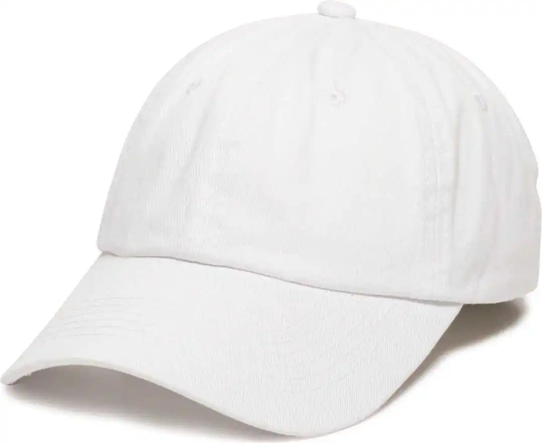 Oc Sports Gwt-116 Adj. Garment Wash Cotton Baseball Cap - White - 6 7/8’’ - 7 1/2’’