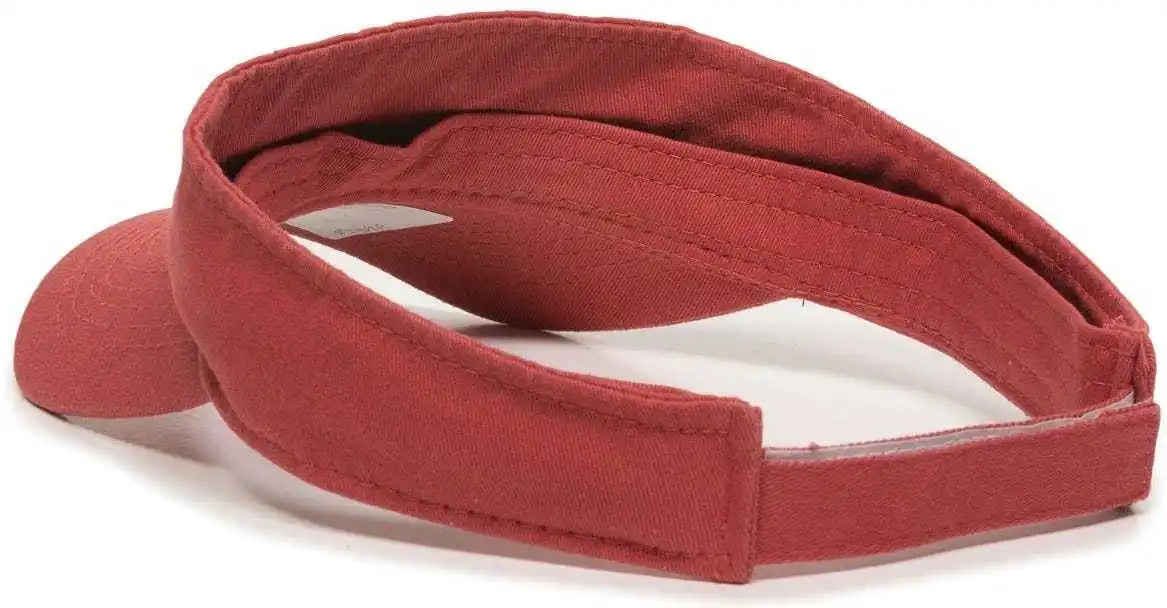 Oc Sports Gwtv-100 Adjustable Garment Washed Twill Visors - Nantucket - Cardinal / 6 7/8’’ - 7 1/2’’