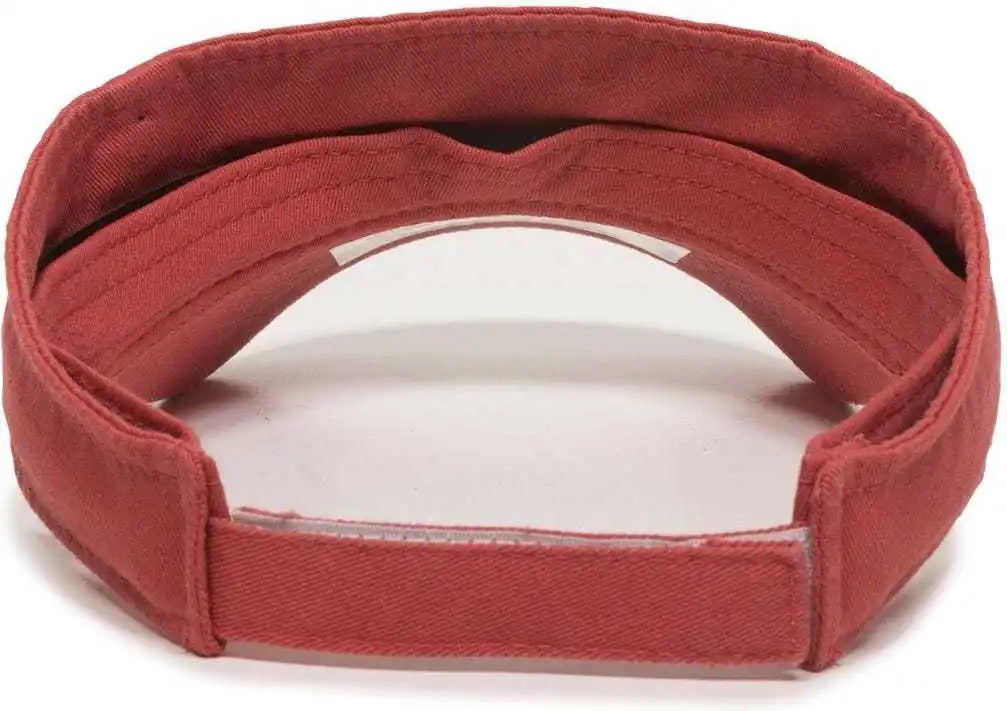 Oc Sports Gwtv-100 Adjustable Garment Washed Twill Visors - Nantucket - Cardinal / 6 7/8’’ - 7 1/2’’