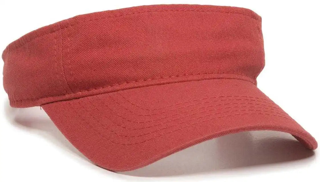 Oc Sports Gwtv-100 Adjustable Garment Washed Twill Visors - Nantucket - Cardinal / 6 7/8’’ - 7 1/2’’