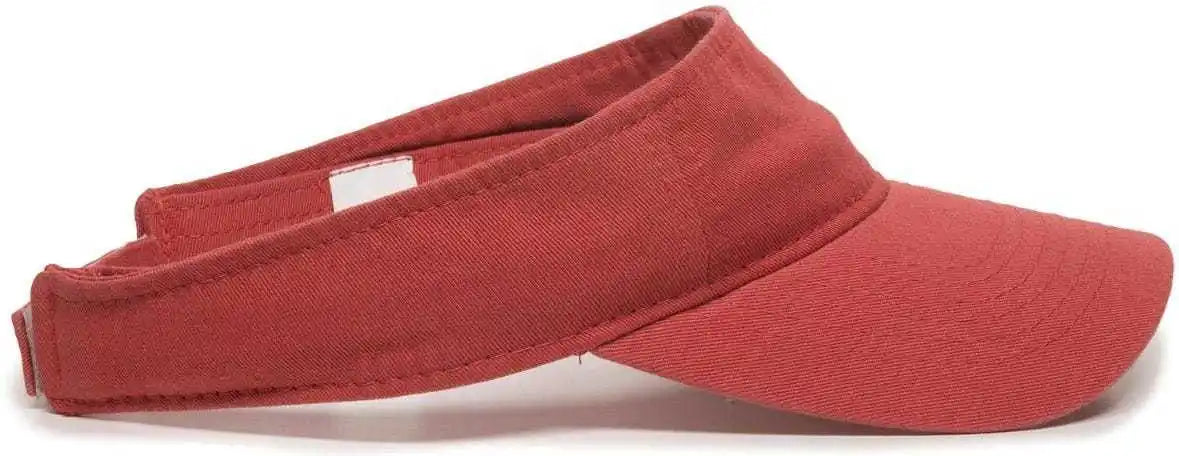 Oc Sports Gwtv-100 Adjustable Garment Washed Twill Visors - Nantucket - Cardinal / 6 7/8’’ - 7 1/2’’