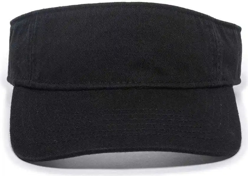 Oc Sports Gwtv-100 Adjustable Garment Washed Twill Visors - Black - one Size Fits Most