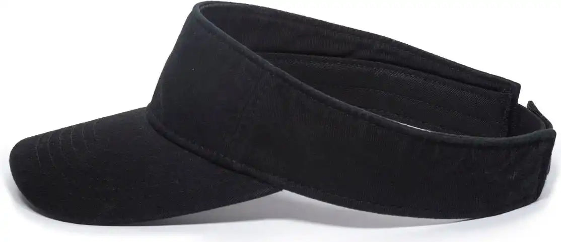 Oc Sports Gwtv-100 Adjustable Garment Washed Twill Visors - Black - one Size Fits Most