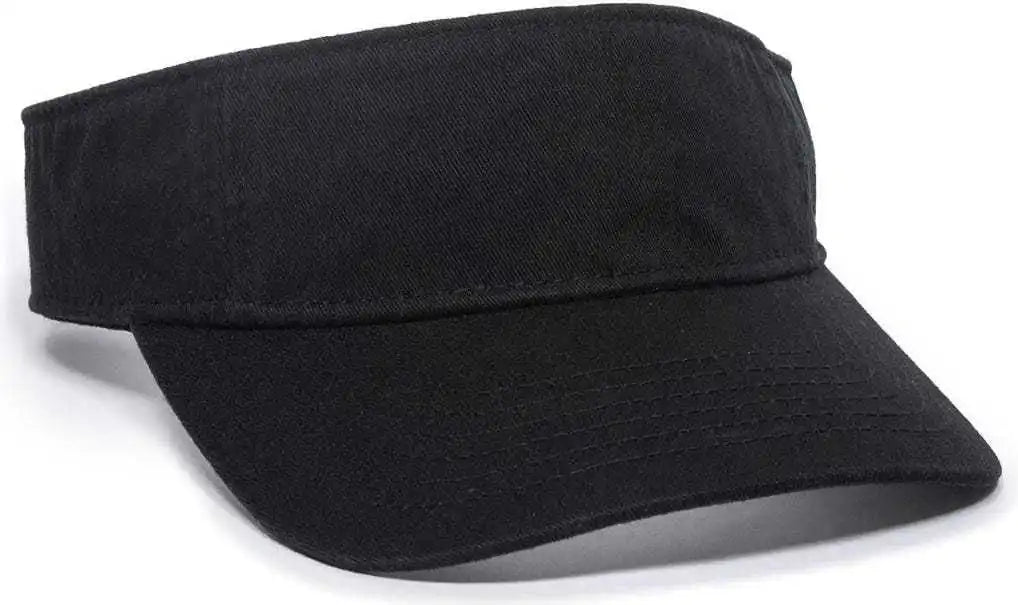 Oc Sports Gwtv-100 Adjustable Garment Washed Twill Visors - Black - one Size Fits Most