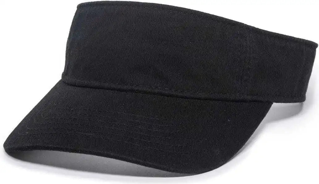 Oc Sports Gwtv-100 Adjustable Garment Washed Twill Visors - Black - one Size Fits Most