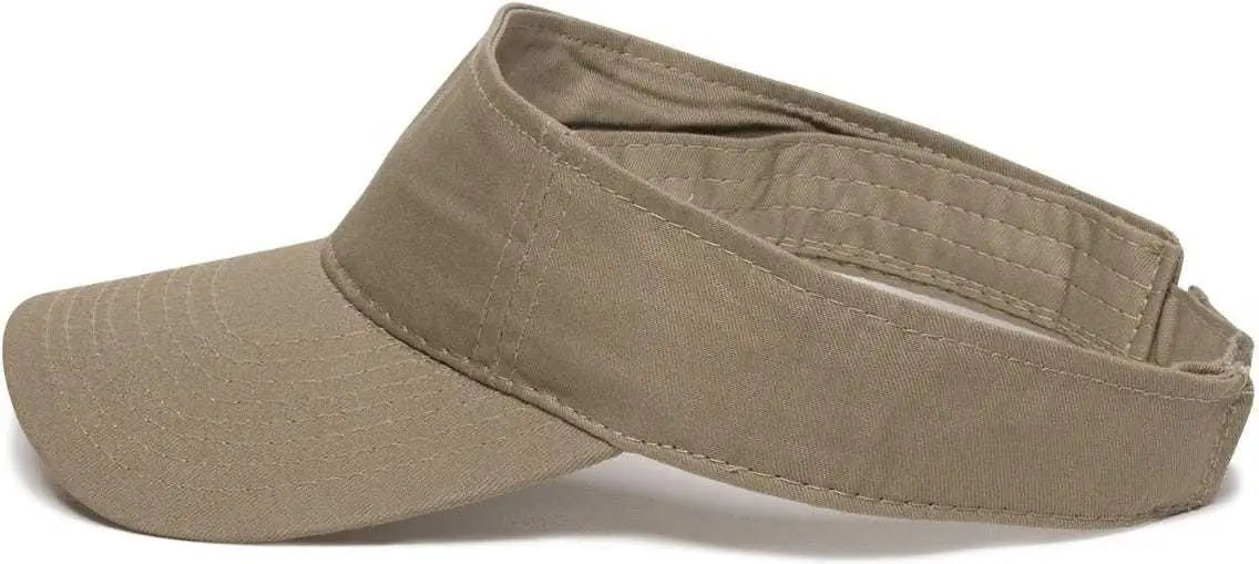Oc Sports Gwtv-100 Adjustable Garment Washed Twill Visors - Khaki - 6 7/8’’ - 7 1/2’’