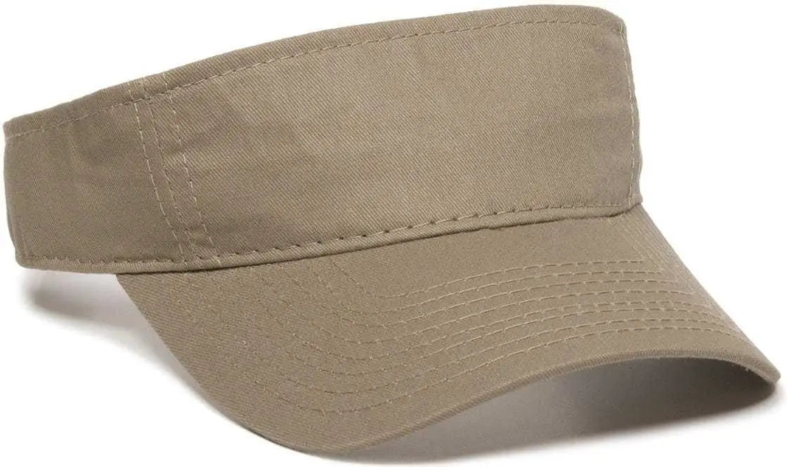 Oc Sports Gwtv-100 Adjustable Garment Washed Twill Visors - Khaki - 6 7/8’’ - 7 1/2’’