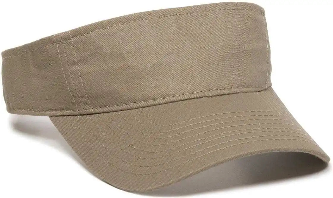 Oc Sports Gwtv-100 Adjustable Garment Washed Twill Visors - Khaki - 6 7/8’’ - 7 1/2’’