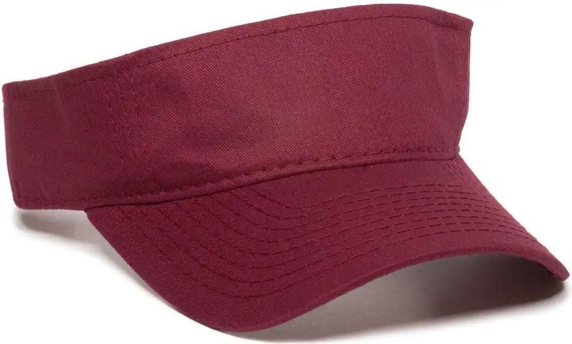Oc Sports Gwtv-100 Adjustable Garment Washed Twill Visors - Red - 6 7/8’’ - 7 1/2’’