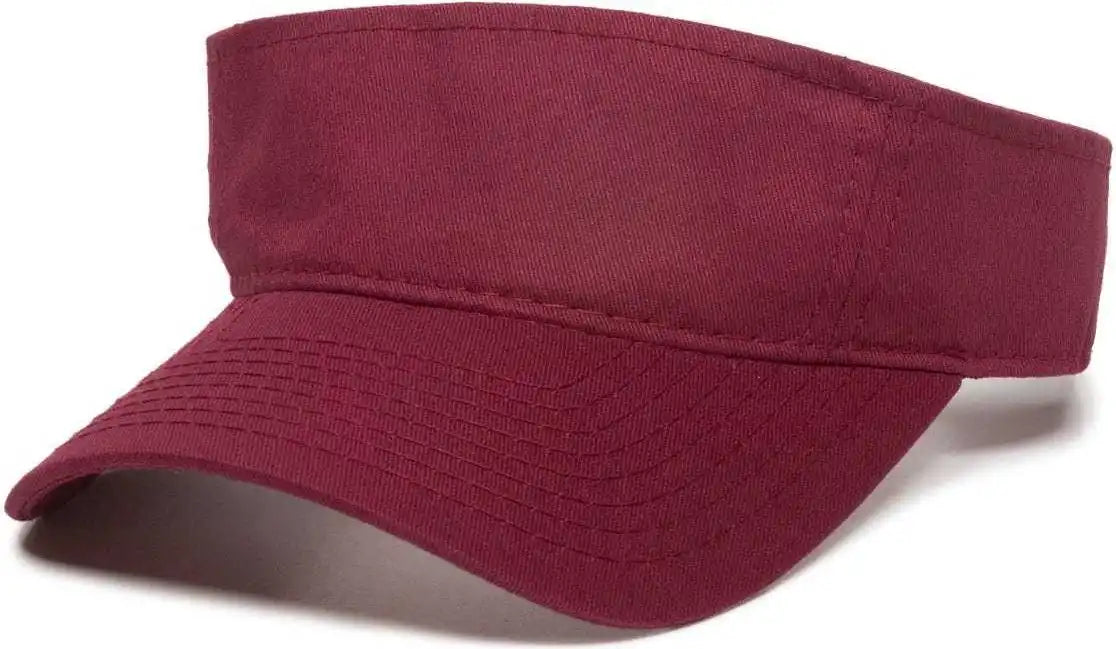 Oc Sports Gwtv-100 Adjustable Garment Washed Twill Visors - Red - 6 7/8’’ - 7 1/2’’