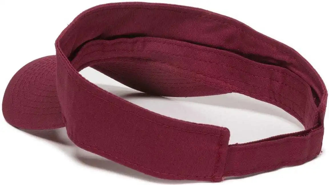 Oc Sports Gwtv-100 Adjustable Garment Washed Twill Visors - Red - 6 7/8’’ - 7 1/2’’