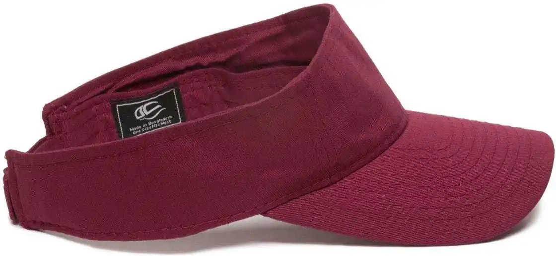 Oc Sports Gwtv-100 Adjustable Garment Washed Twill Visors - Red - 6 7/8’’ - 7 1/2’’