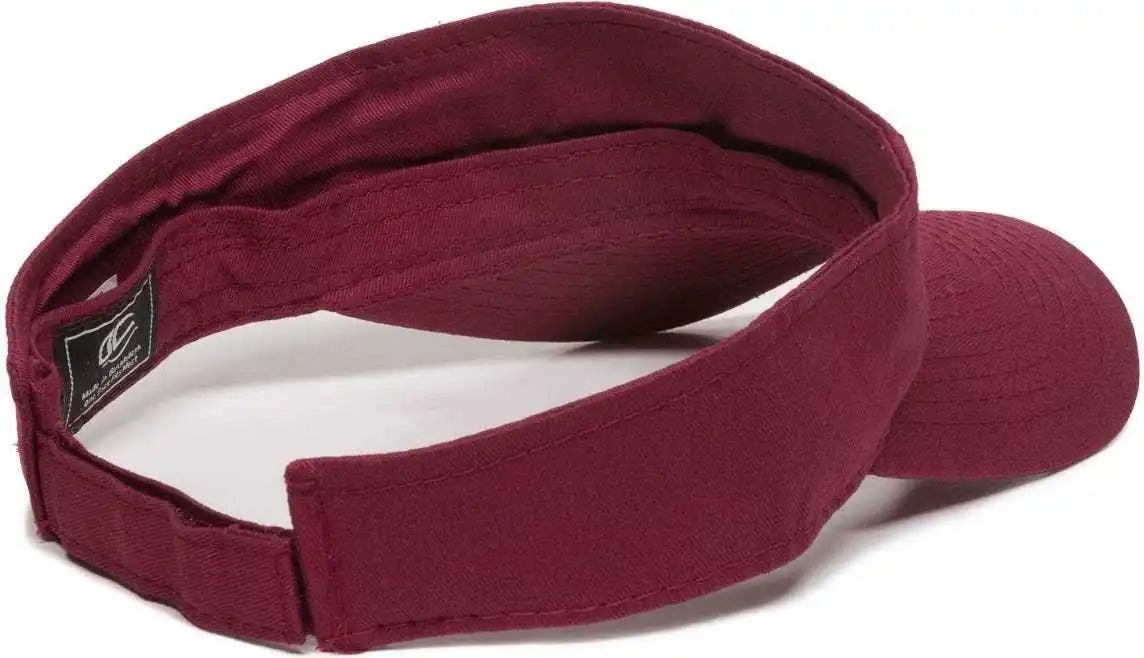Oc Sports Gwtv-100 Adjustable Garment Washed Twill Visors - Red - 6 7/8’’ - 7 1/2’’