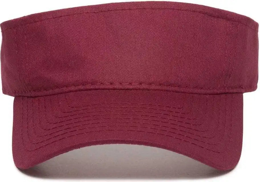 Oc Sports Gwtv-100 Adjustable Garment Washed Twill Visors - Red - 6 7/8’’ - 7 1/2’’