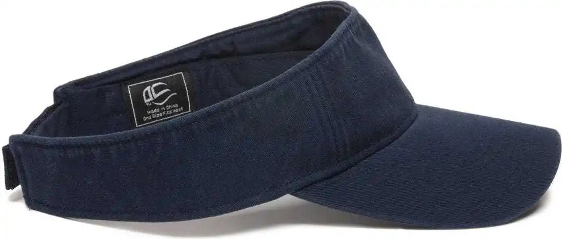 Oc Sports Gwtv-100 Adjustable Garment Washed Twill Visors - True Navy - 6 7/8’’ - 7 1/2’’