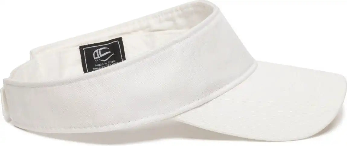 Oc Sports Gwtv-100 Adjustable Garment Washed Twill Visors - White - 6 7/8’’ - 7 1/2’’