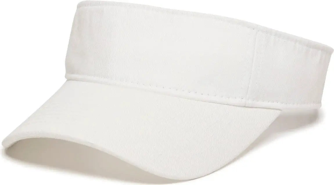 Oc Sports Gwtv-100 Adjustable Garment Washed Twill Visors - White - 6 7/8’’ - 7 1/2’’