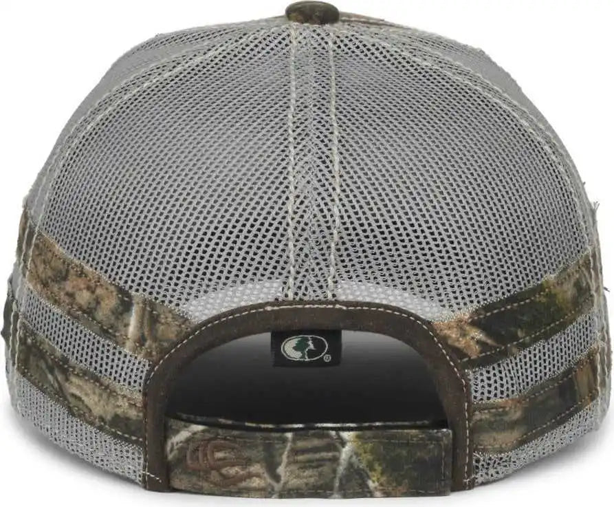Oc Sports Hpc-400m Weathered Cotton Mesh Back Cap - Brown Light Gray Mossy Oak Country Dna - Osfm